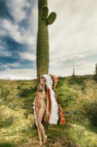 Nude Indian Arizona Cactus Desert